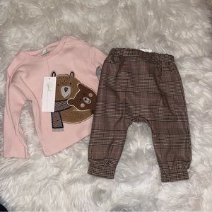 Peek baby girl plaid outfit 6-12 months